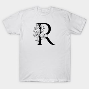 Letter R Monogram - Floral Initial T-Shirt